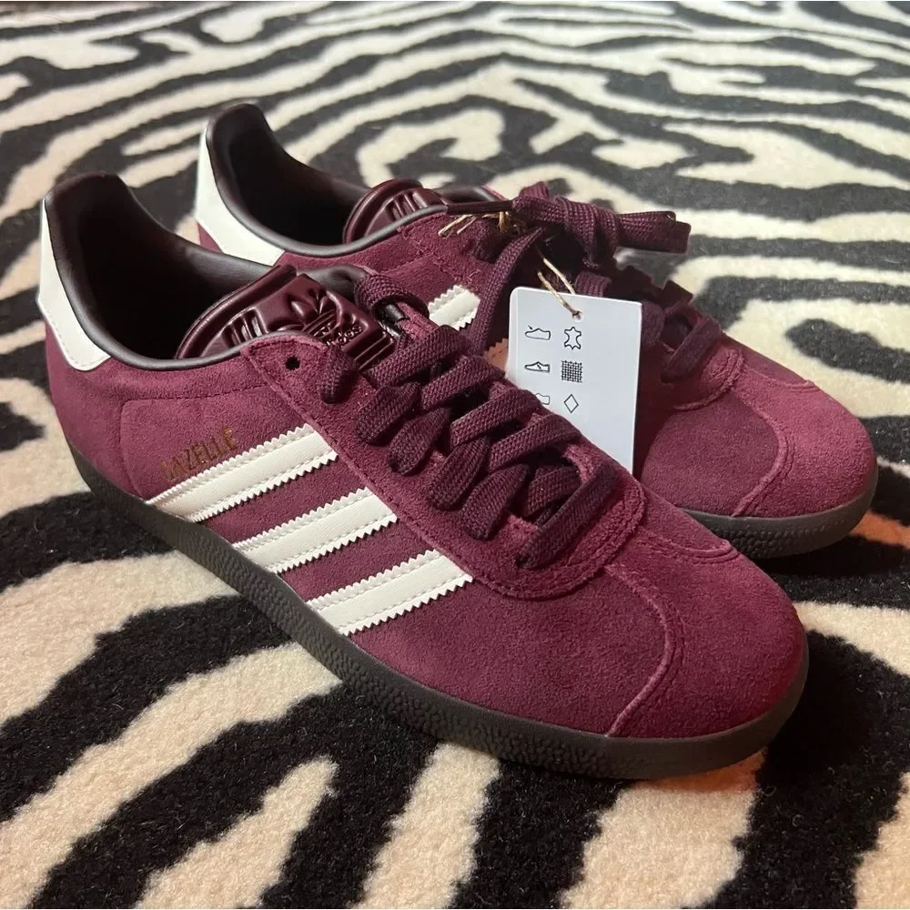 NWT Adidas Gazelle Sneakers Maroon Size Men 5.5/Women 6.5 - Picture 7 of 15
